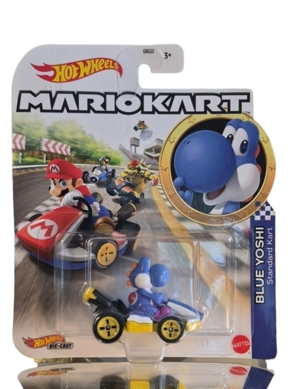 Mariokart × Mariokart Blue Yoshi Standard Kart Car, 1:64, Blue Multi.